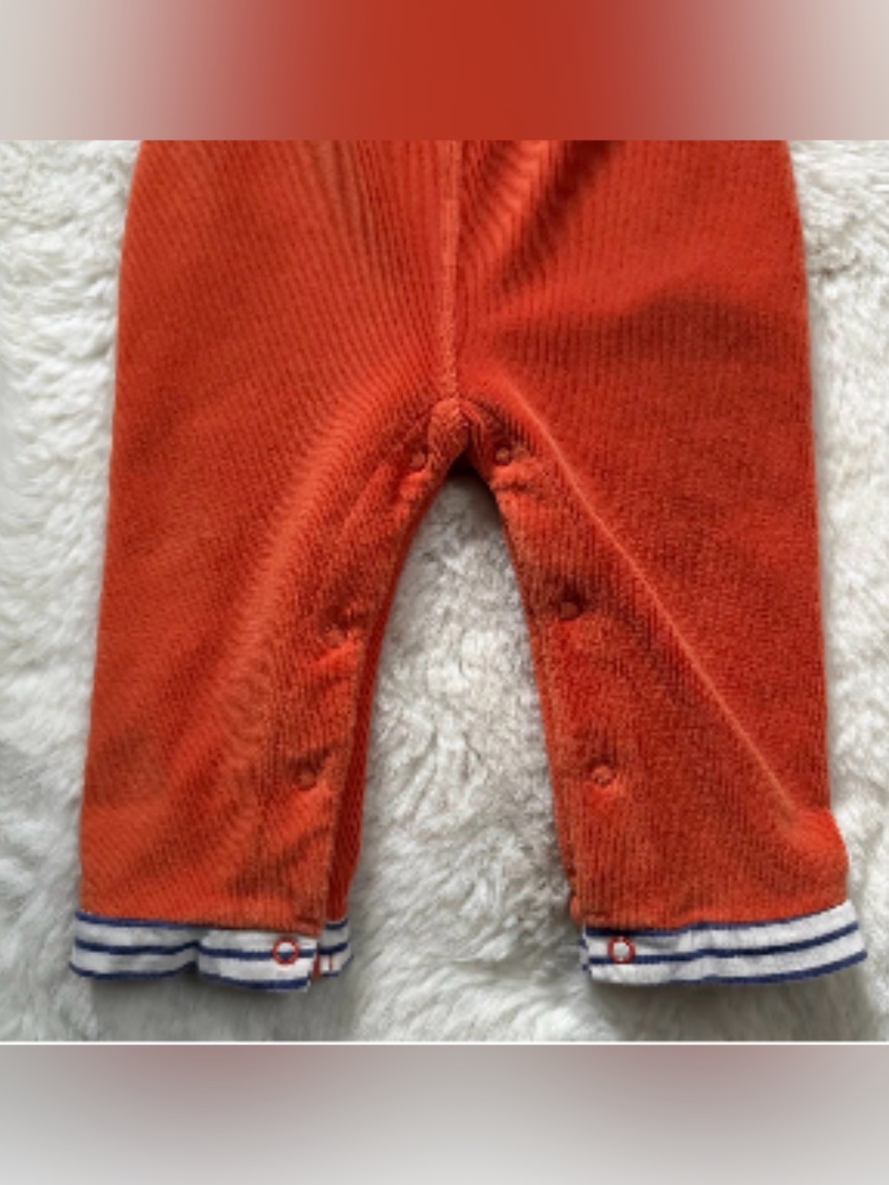 Mini Boden tiger dungarees corduroy tiger orange overalls - Picture 5 of 5